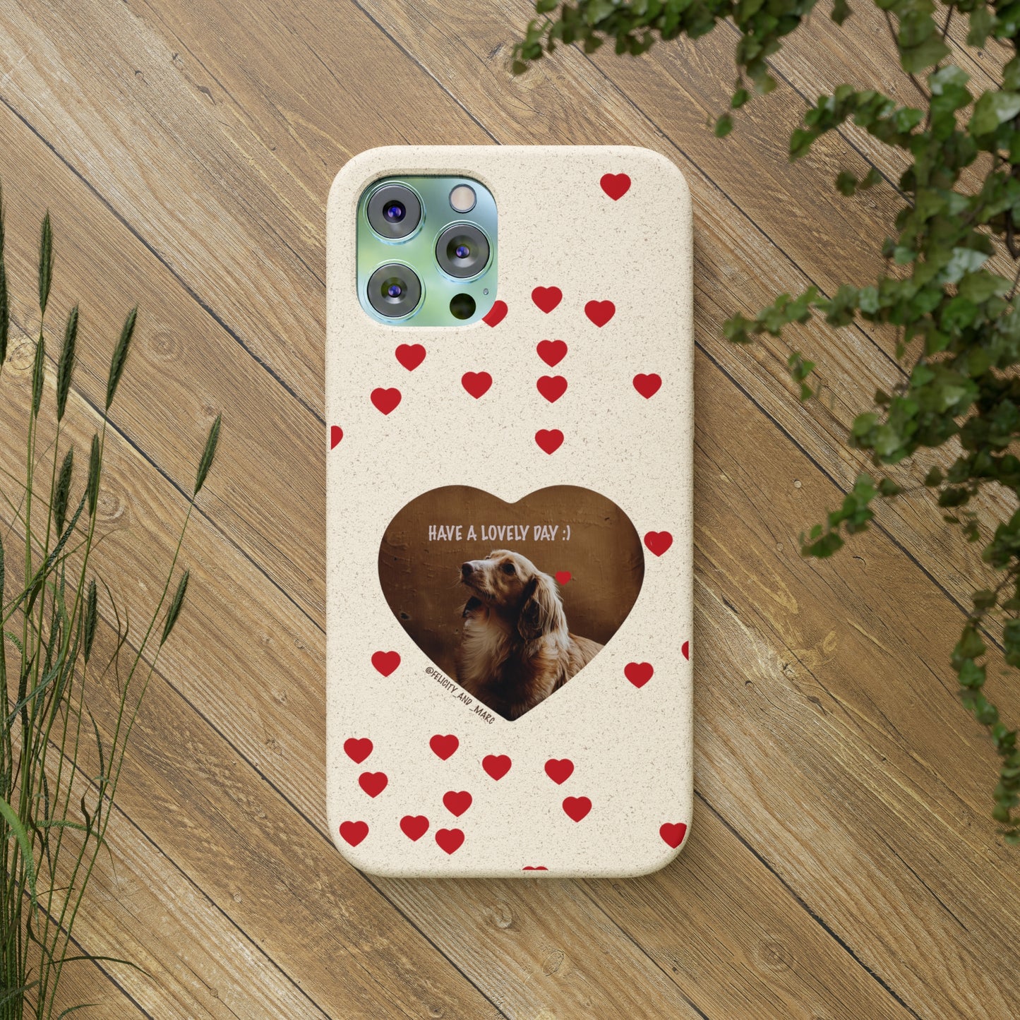 Biodegradable Phone Case with Dog Love