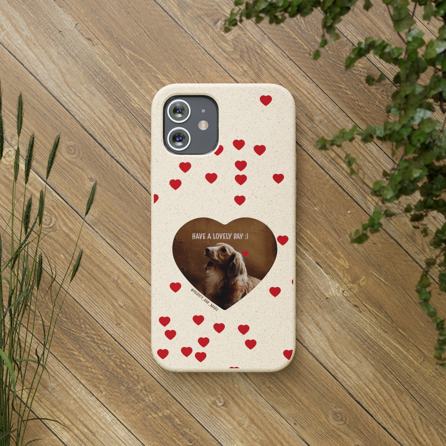 Biodegradable Phone Case with Dog Love