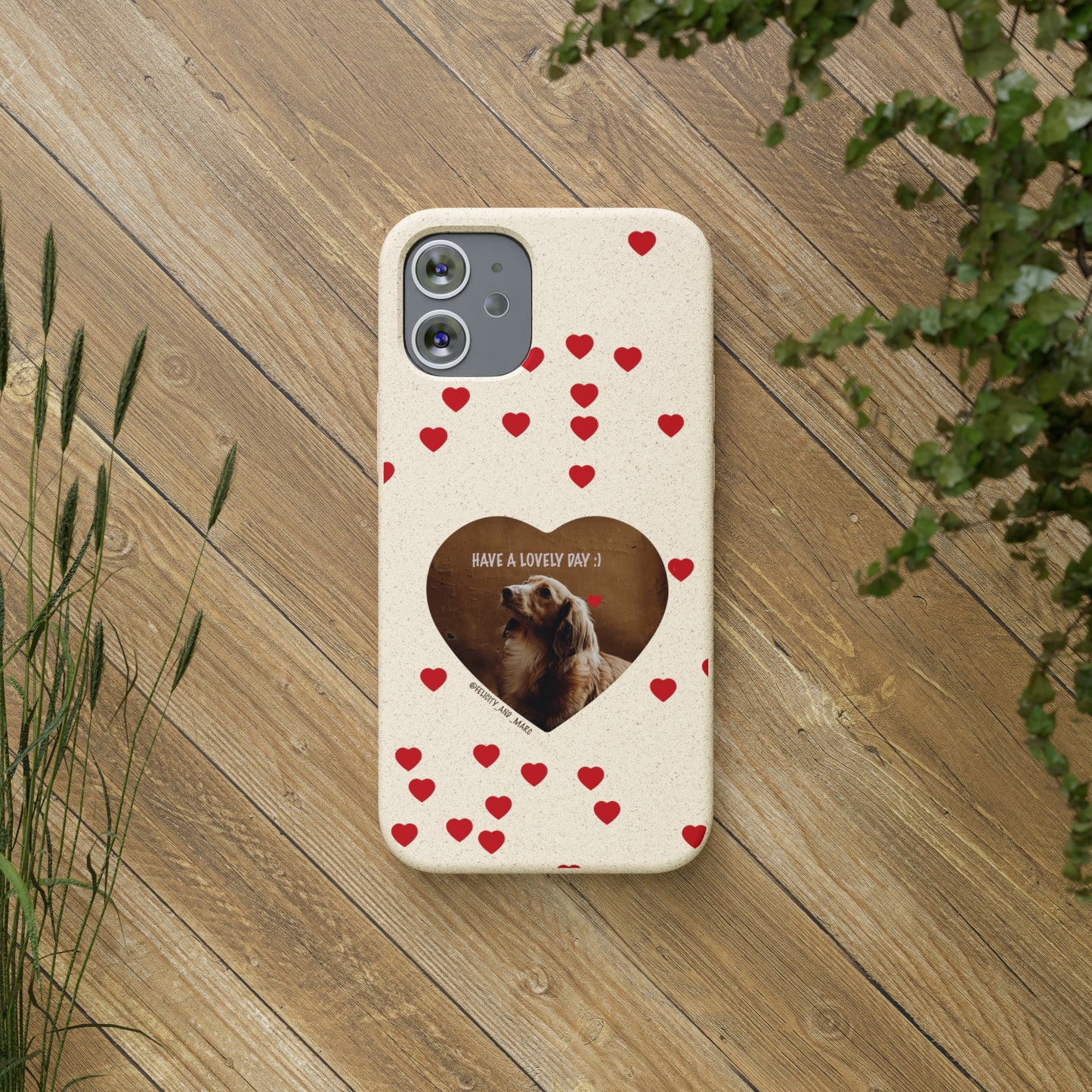 Biodegradable Phone Case with Dog Love