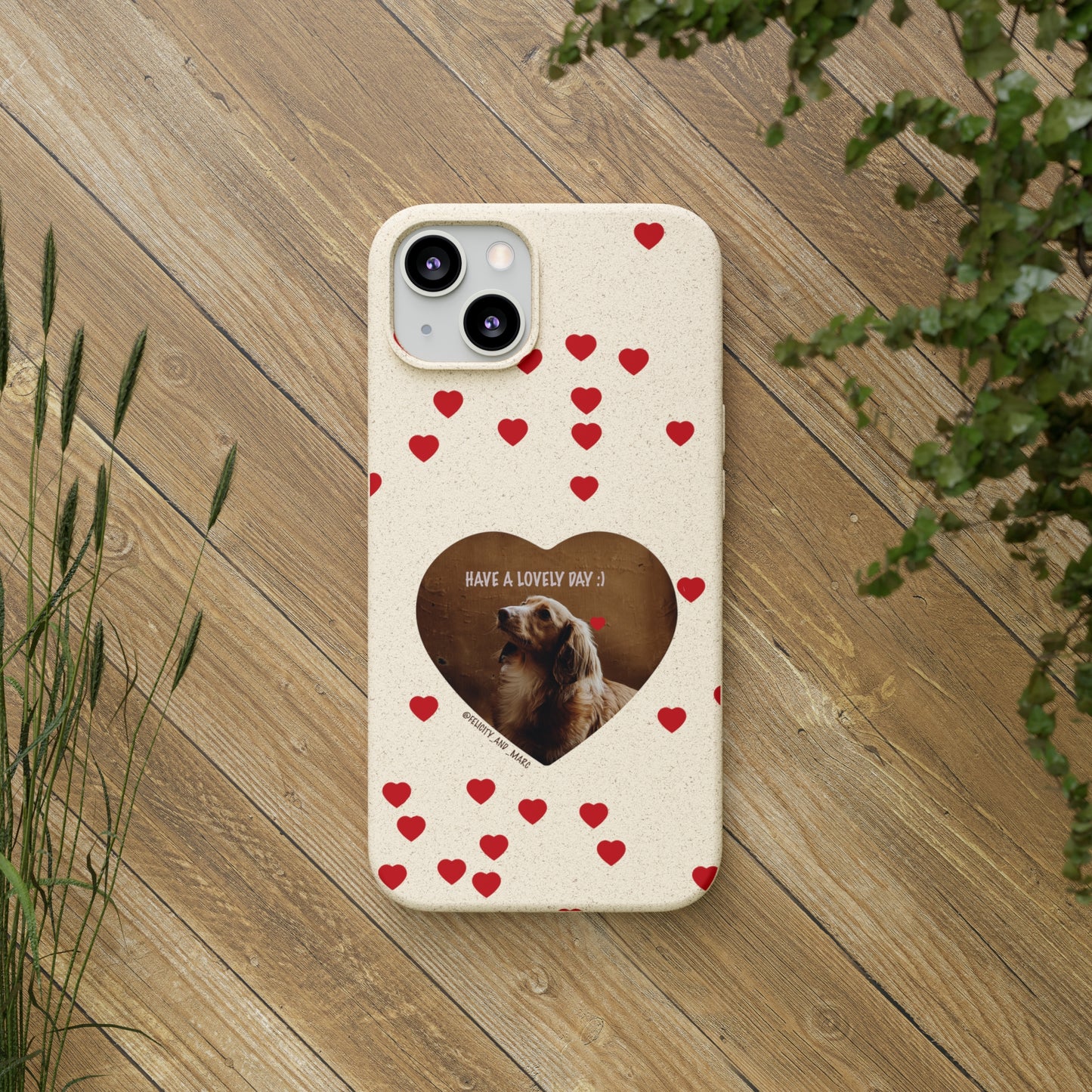 Biodegradable Phone Case with Dog Love