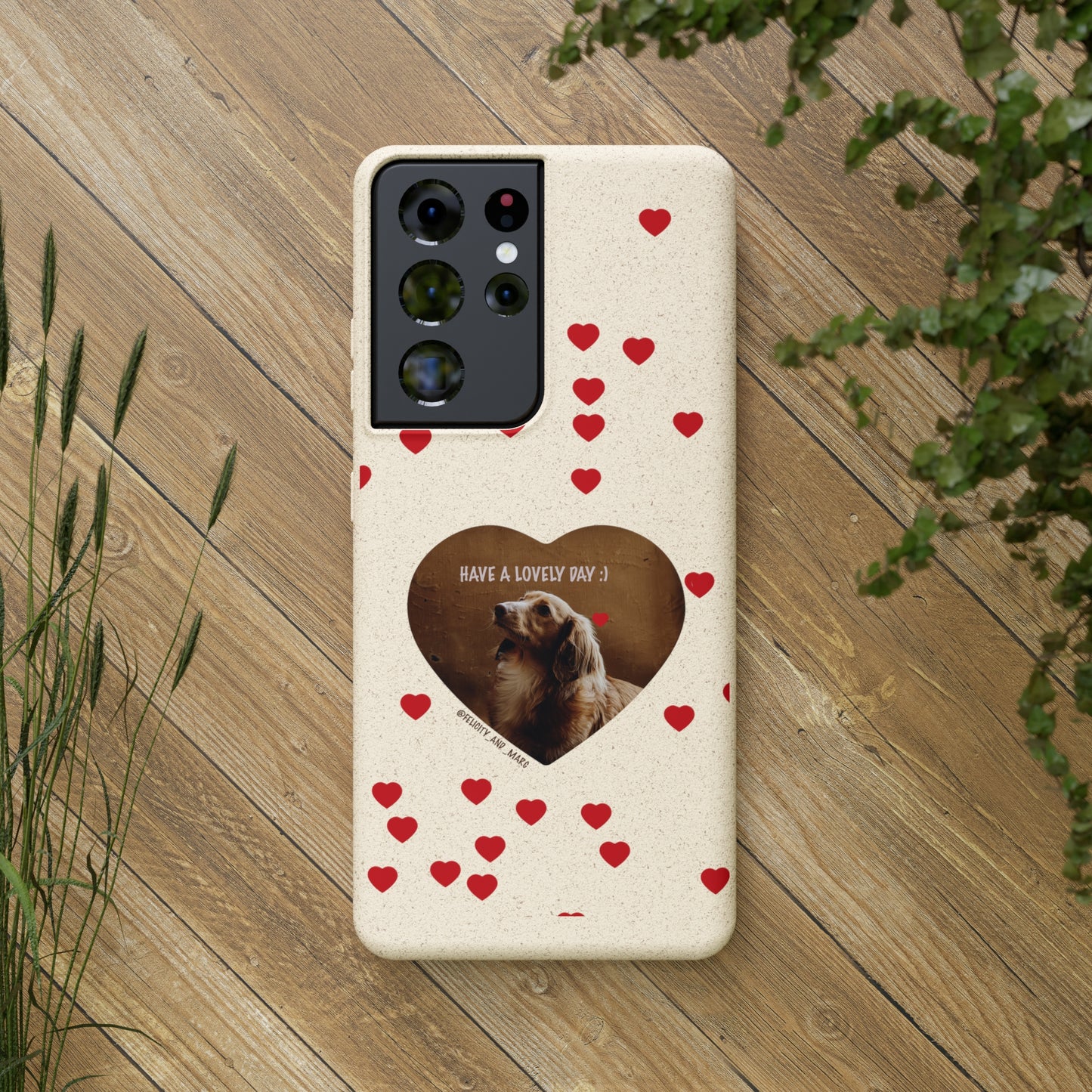 Biodegradable Phone Case with Dog Love