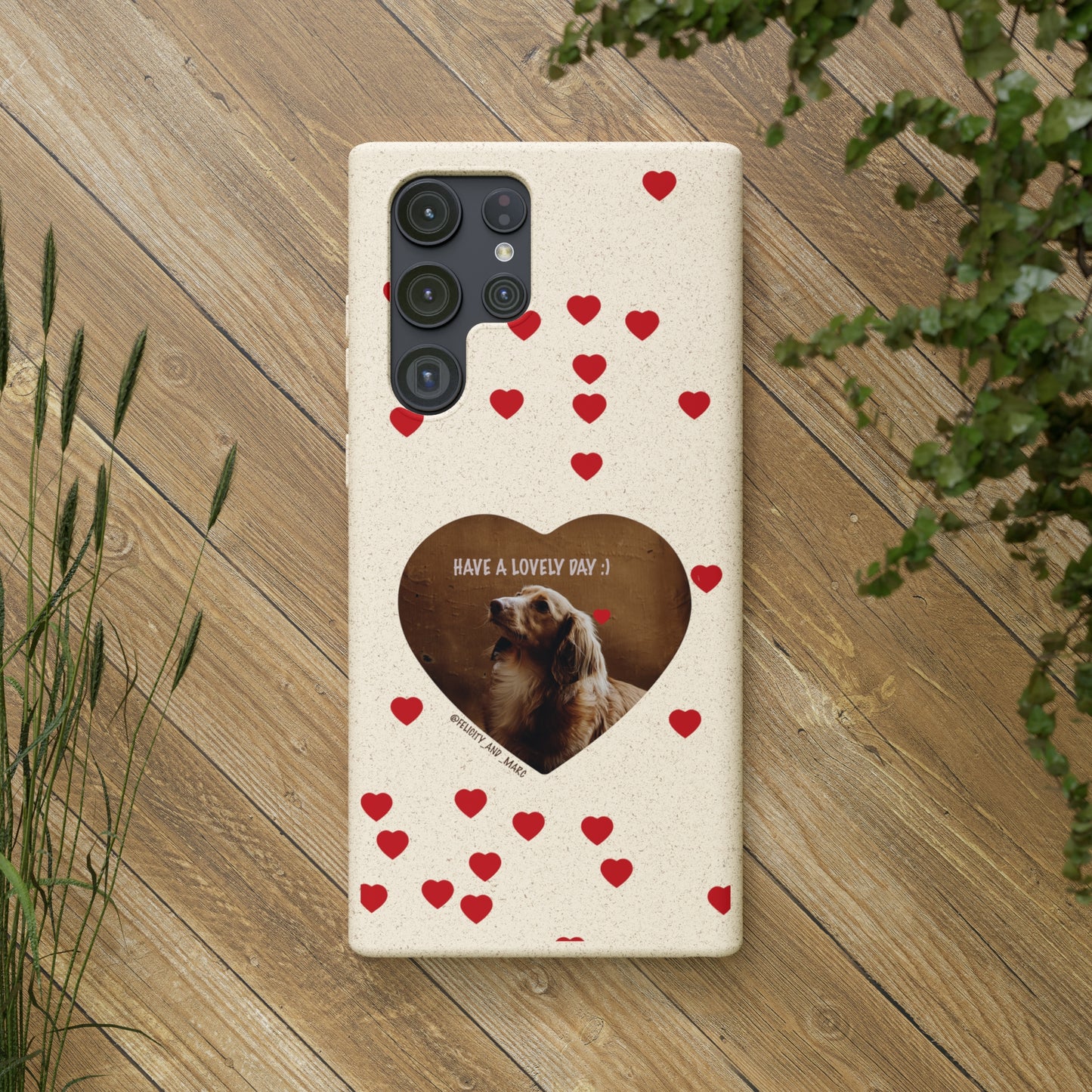 Biodegradable Phone Case with Dog Love