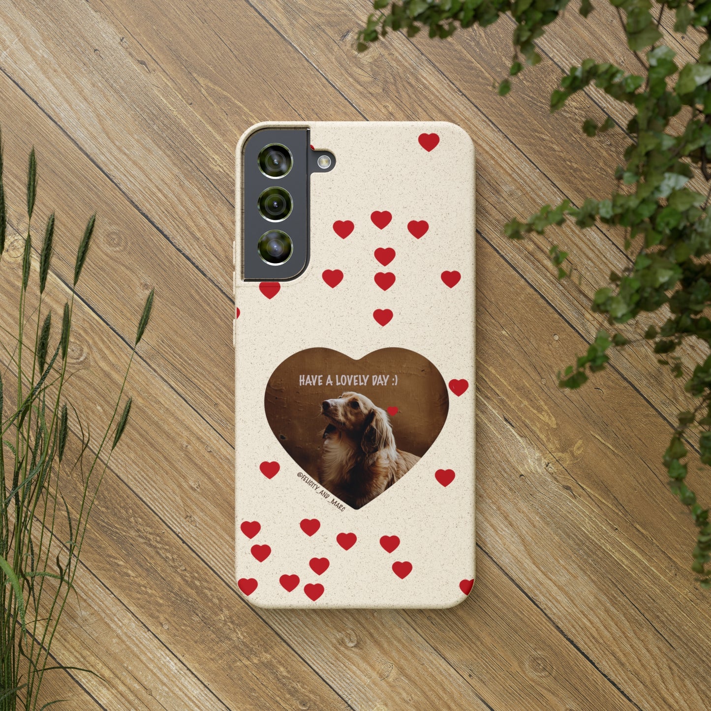 Biodegradable Phone Case with Dog Love