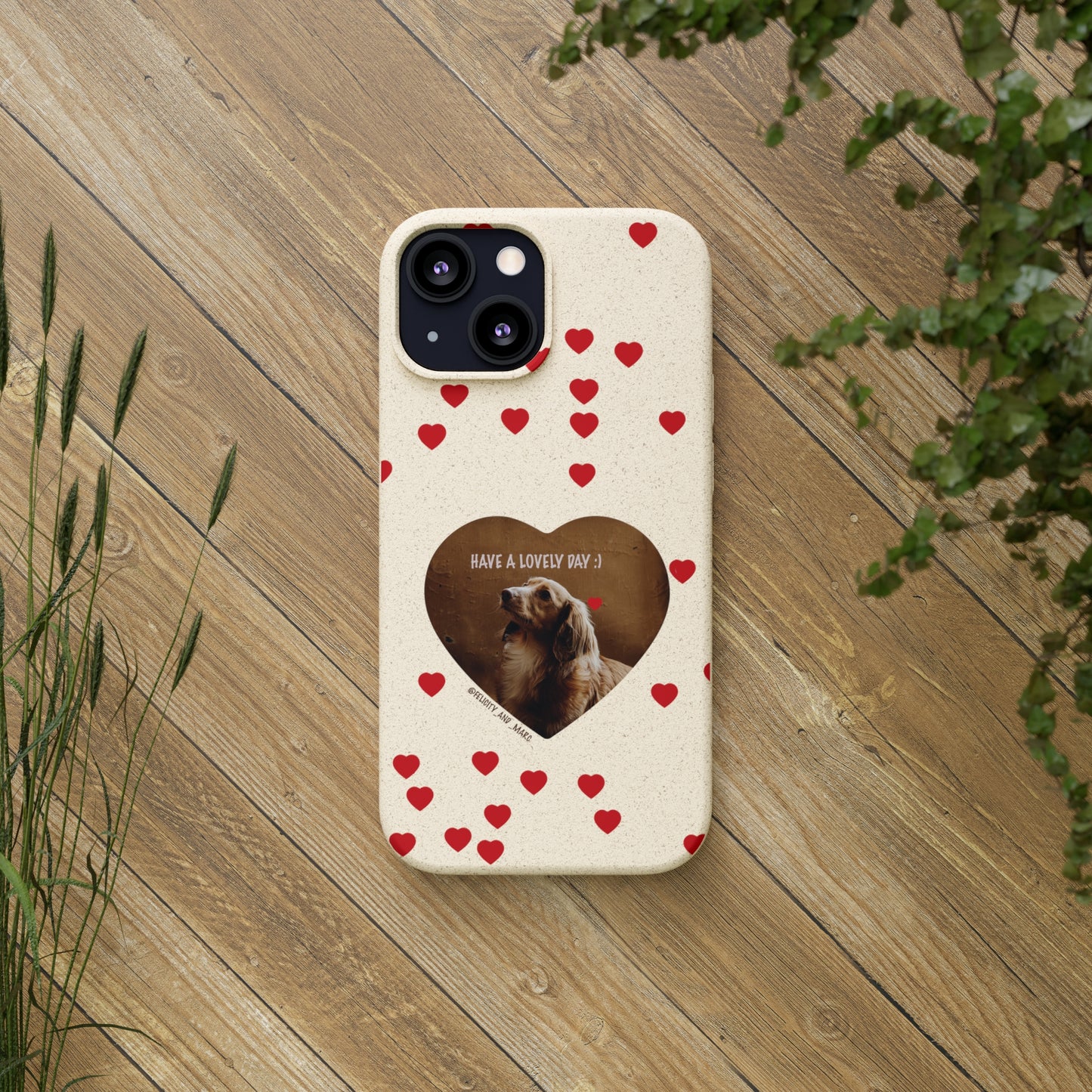 Biodegradable Phone Case with Dog Love
