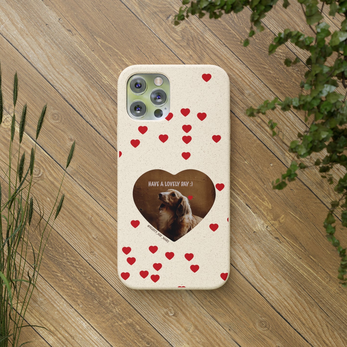 Biodegradable Phone Case with Dog Love